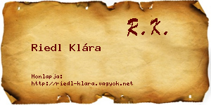 Riedl Klára névjegykártya